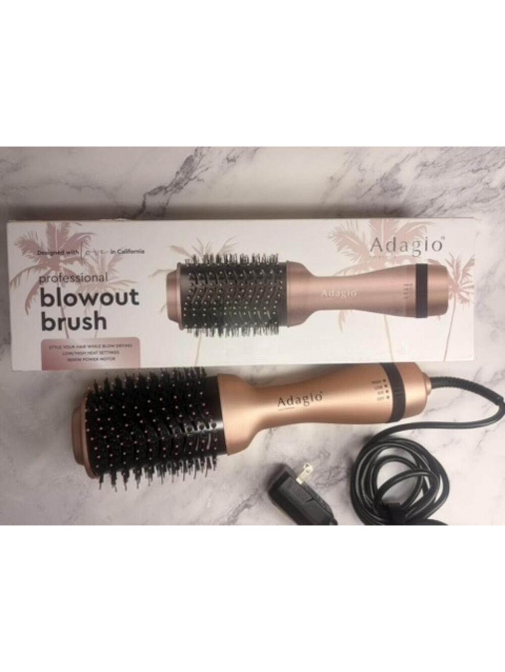 Adagio Professional Blowout Brush Rose Gold Hair Dryer Brush 1000W Volumizer